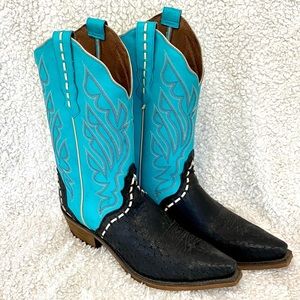 Nocona women’s snake skin pattern cowboy boots 9B
